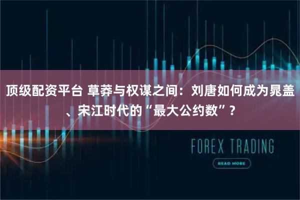 顶级配资平台 草莽与权谋之间：刘唐如何成为晁盖、宋江时代的“最大公约数”？